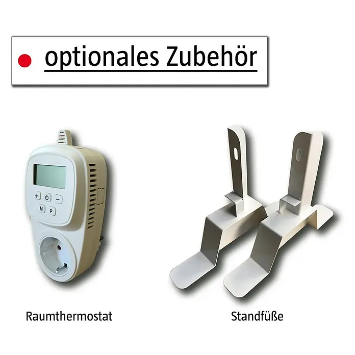 Infrarot-Keramikheizkörper - 60 x 120 cm, 1.200 W, Rostoptik - Optionales Zubehör: Raumthermostat und Standfüße für Heizgeräte.