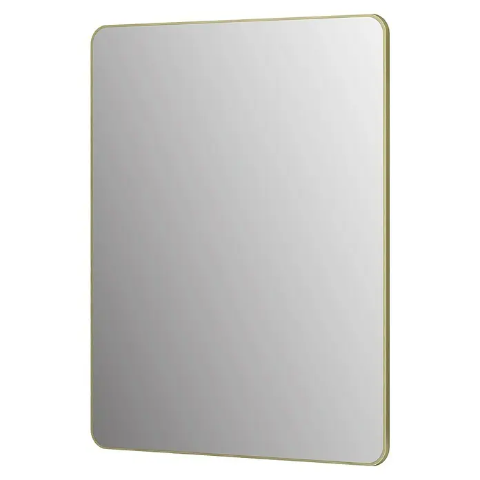DSK Wandspiegel Picasso - 60 x 80 cm, Gold - Ein rechteckiger Spiegel mit abgerundeten Ecken und einem schmalen goldenen Rahmen, der eine elegante Note in jeden Raum bringt.