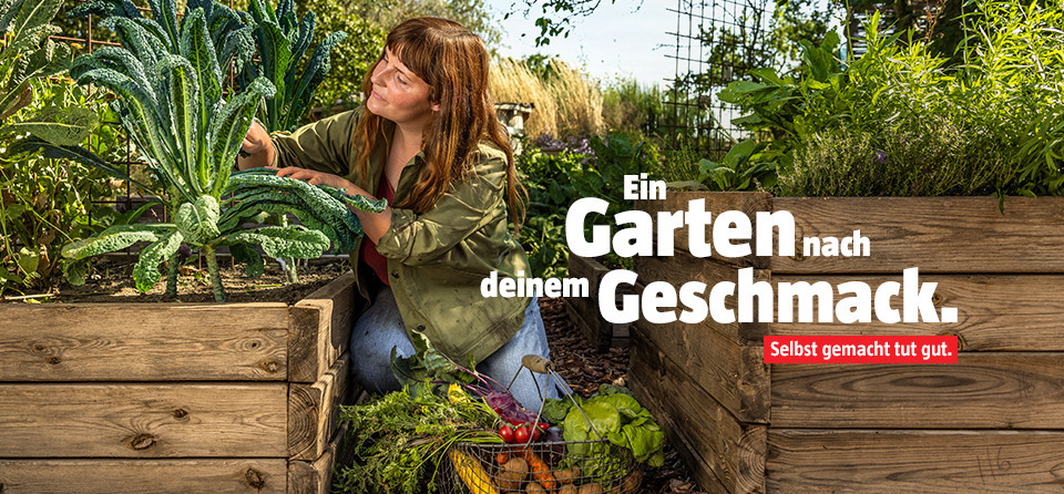 Ältere Frau und Kind knien vor Gartenbeet; Teaser für Urban Gardening