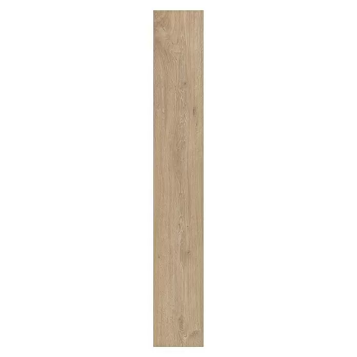 Krono Original Laminat Super Natural - Khaki Oak, Landhausdiele, 1.288 x 195 x 8 mm - Helles Holzpaneel mit ausgeprägter Maserung und dezenten Ästen, ideal für Bodenbelag oder Verkleidung.