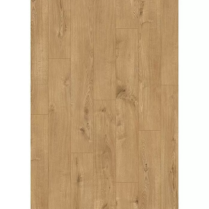Krono Original Laminat Super Natural - Sherwood Oak, Landhausdiele, 1.288 x 195 x 8 mm - Hellebraune Laminat-Bodenplanken mit natürlicher Holzmaserung.
