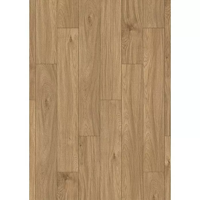 Krono Original Laminat Super Natural - Credenza Oak, Landhausdiele, 1.288 x 195 x 8 mm - Heller Laminatboden in Holzoptik mit natürlicher Maserung und versetzten Dielen.