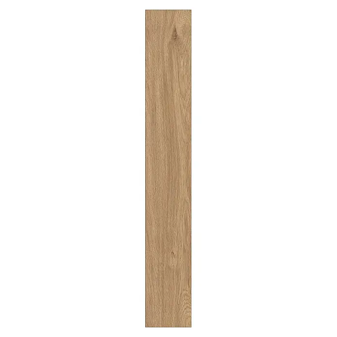 Krono Original Laminat Super Natural - Credenza Oak, Landhausdiele, 1.288 x 195 x 8 mm - Hellbraunes Holzdekor-Paneel mit natürlicher Maserung und Astloch, ideal für Bodenbelag.