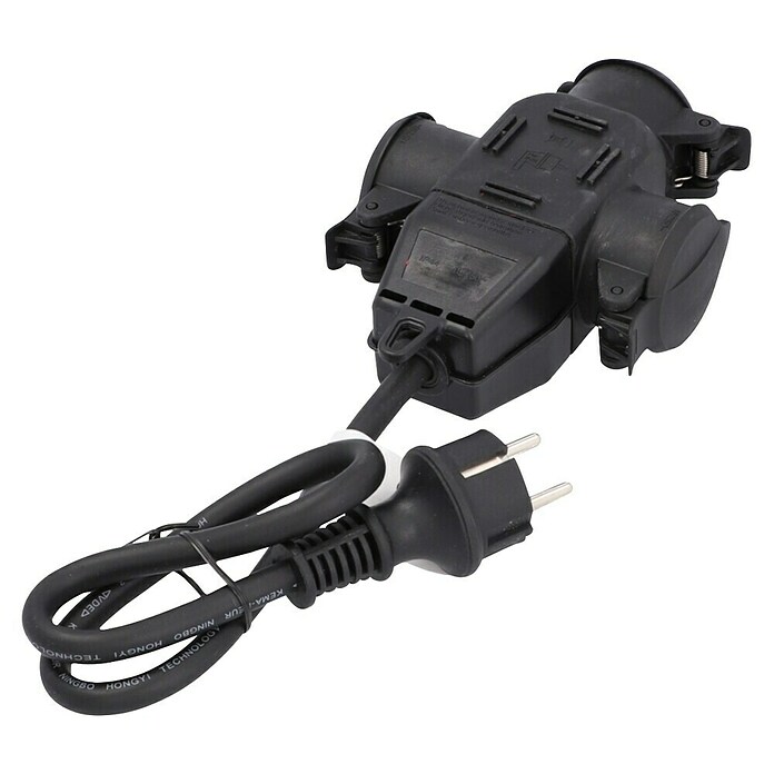 Voltomat Cable de extensión de goma (0,5 m, Negro, H07RN-F3G1,5)