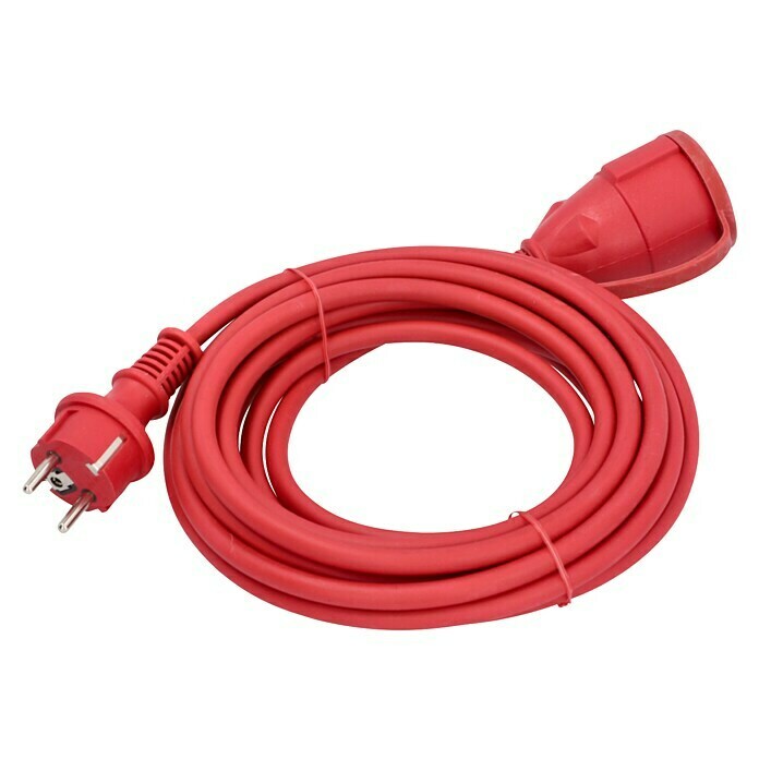 Voltomat Cable de extensión de goma (5 m, Rojo, IP44, H05RR-F3G1,5)