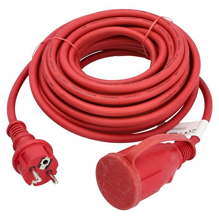 Voltomat Cable de extensión de goma (10 m, Rojo, IP44, H05RR-F3G1,5)