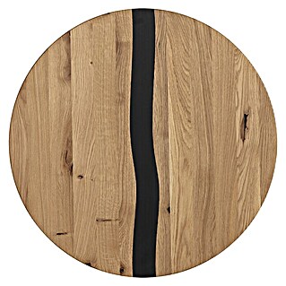 Exclusivholz Tablero de mesa redondo (Roble, Diámetro: 60 cm, Espesor: 2 cm)
