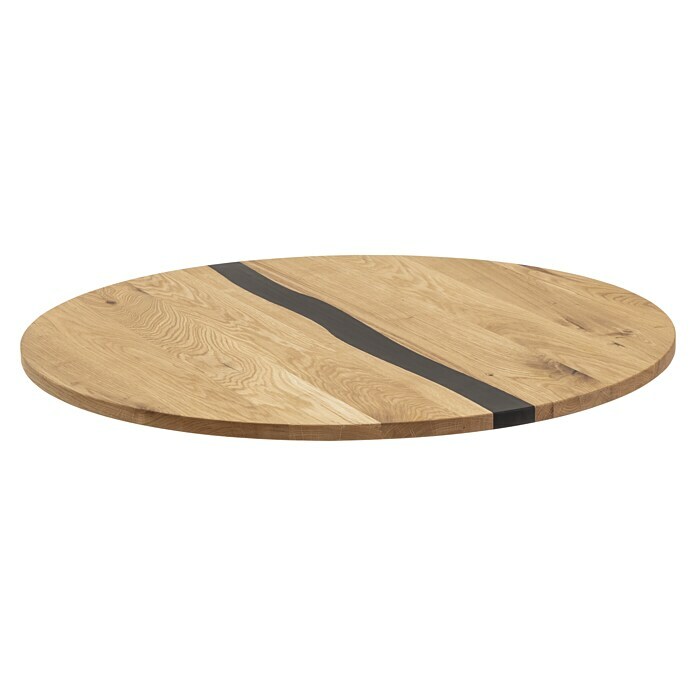 Exclusivholz Tablero de mesa redondo (Roble, Diámetro: 80 cm, Espesor: 2 cm) | BAUHAUS