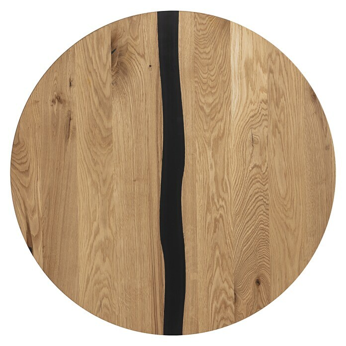 Exclusivholz Tablero de mesa redondo (Roble, Diámetro: 80 cm, Espesor: 2 cm) | BAUHAUS