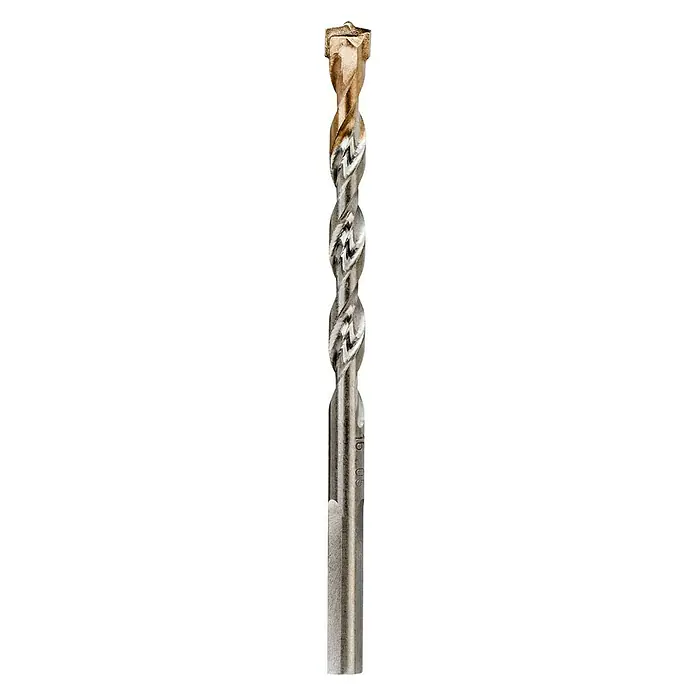 DeWalt Broca para hormigón y mampostería DT6675-XJ - 1 ud., Diámetro de la broca: 6 mm - Primer plano de una broca para mampostería con diseño en espiral, diseñada para taladrar con precisión materiales duros.