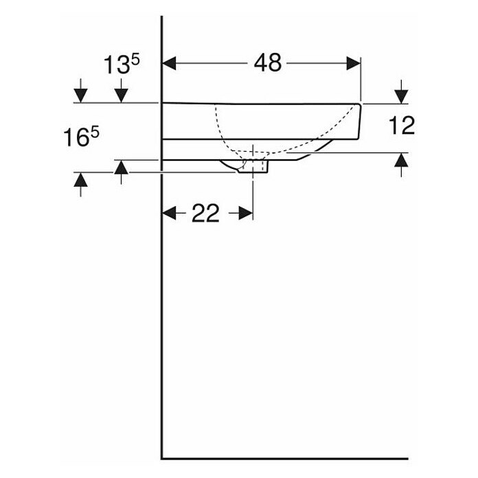 Geberit Smyle Doppelwaschtisch (120 x 48 cm, Mit schmutzabweisender Glasur, Mit 2 Hahnlöchern, Keramik, Weiß)