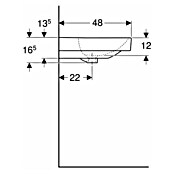 Geberit Smyle Doppelwaschtisch (120 x 48 cm, Mit schmutzabweisender Glasur, Mit 2 Hahnlöchern, Keramik, Weiß)