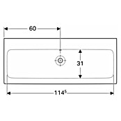 Geberit iCon Waschtisch (120 x 48,5 cm, Ohne Beschichtung, Ohne Hahnloch, Keramik, Weiß)