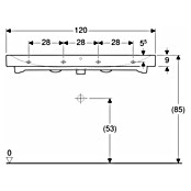 Geberit iCon Waschtisch (120 x 48,5 cm, Ohne Beschichtung, Ohne Hahnloch, Keramik, Weiß)