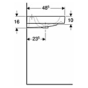 Geberit iCon Doppelwaschtisch (120 x 48,5 cm, Ohne Beschichtung, Mit Überlaufloch, Keramik, Weiß)