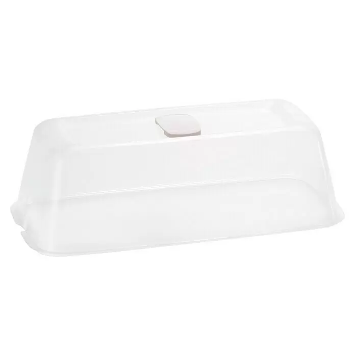 Romberg BoQube Anzuchthaube M - L x B x H: 37 x 19 x 12 cm, Weiß - Transparente Kuchenhaube aus Kunststoff mit hellgrauem Griff, zum Frischhalten von Gebäck.