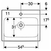 Geberit iCon Waschtisch (60 x 48,5 cm, Ohne Beschichtung, Keramik, Weiß)