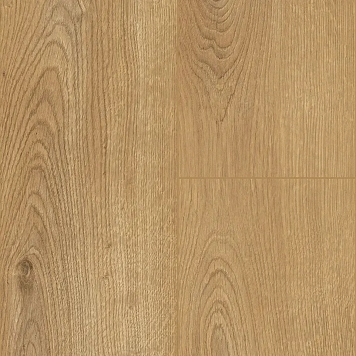 Krono Original Laminat Super Natural - Sherwood Oak, Landhausdiele, 1.288 x 195 x 8 mm - Detailaufnahme eines Holzfußbodens. Die Maserung und die natürliche Farbe des Holzes sind gut sichtbar.