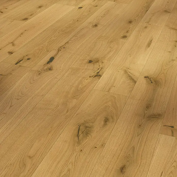 Parador Parkett Basic 11.5 - Eiche Chianti natur, Landhausdiele, 2.200 x 185 x 11,5 mm - Eichenparkettboden mit Astlöchern, der eine warme, natürliche Optik vermittelt. Ideal für ein gemütliches Zuhause.