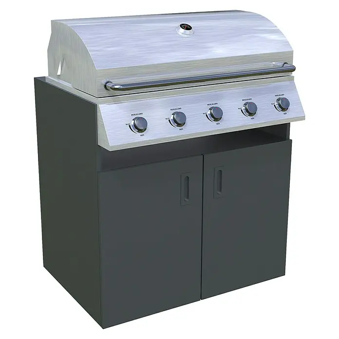 Bellano Living Outdoorküchen-Modul Grillelement - Anthrazit, B x T x H: 90 x 63,4 x 92 cm - Elegantes Edelstahl Grillgerät mit praktischem Unterschrank. Das Gerät ist ideal für Grillabende und bietet viel Stauraum.