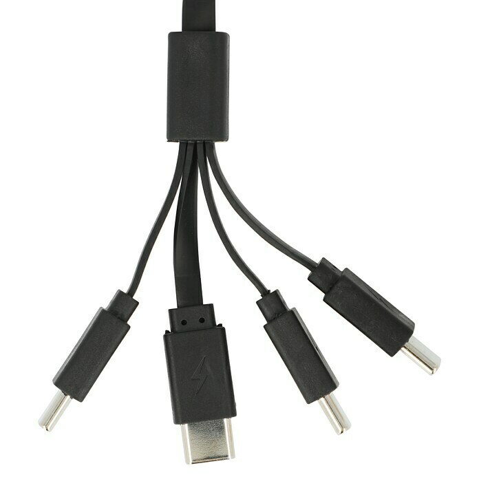 BAUHAUS USB-Ladekabel 4 x USB-C (Schwarz, Länge: 19 cm, USB A-Stecker) | BAUHAUS