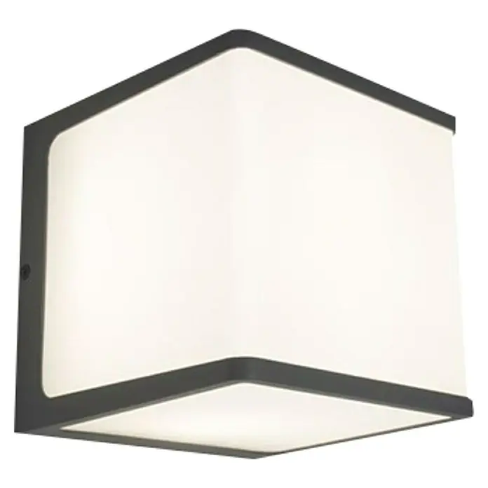 Lutec Doblo Aplique exterior LED Big - 19,1 W, 15 x 15 x 15 cm, Antracita, IP54 - Moderna lámpara de pared LED cuadrada en gris. Esta elegante lámpara proporciona una iluminación agradable y es ideal para espacios exteriores.