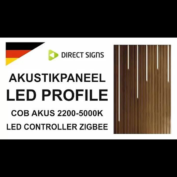 Direct Signs Lichtleiste CCT für Akustikpaneele - Länge: 101,5 cm, Lichtfarbe: Mehrfarbig, 12 W, 24 V - Direct Signs - LED PROFILE COB AKUS TW CCT - LED CONTROLLER ZIGBEE - DE