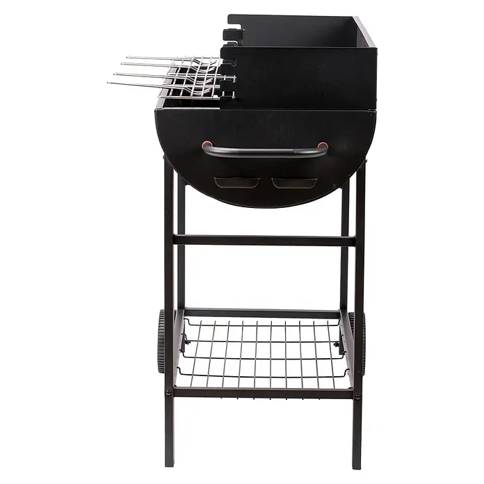 Grillstar Holzkohlegrill Texas II - Grillfläche (B x T): 80 x 46 cm, Schwarz - Bild von einem Holzkohlegrill mit Grillrost, Handgriff und Ablagefläche. Ideal für Grillabende im Freien.