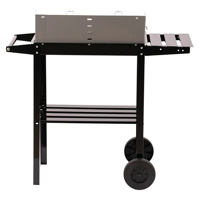 Grillstar Barbacoa de carbón Nevada - Superficie de la parrilla (An x Pr): 49 x 27 cm, Negro - Imagen de una parrilla de carbón, con estantes y ruedas para un fácil transporte y almacenamiento.