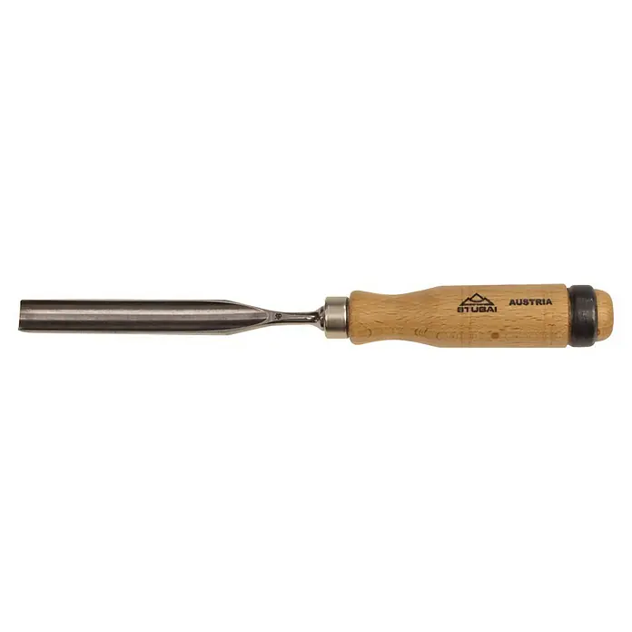 Stubai Hohlbeitel - Klingenbreite: 10 mm - Stecheisen mit Holzgriff und Stahlklinge der Marke Stubai, ideal für Holzarbeiten und präzise Schnitzarbeiten.