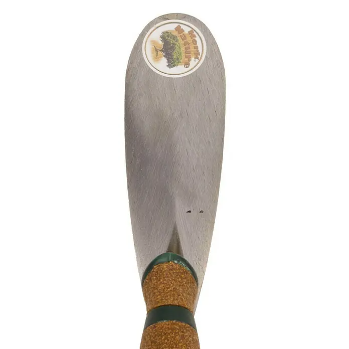 Stubai Katzenzunge Profi - 160 mm - Nahaufnahme eines hochwertigen Gartenwerkzeugs mit Korkgriff und Edelstahloberteil, ideal für Gartenarbeiten.