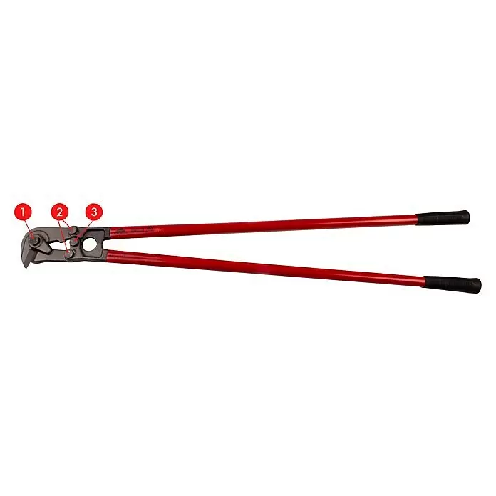 Stubai Bolzenschneider - Länge: 900 mm - Rote Bolzenschneider mit schwarzen Griffen und grauem Metallkopf.
