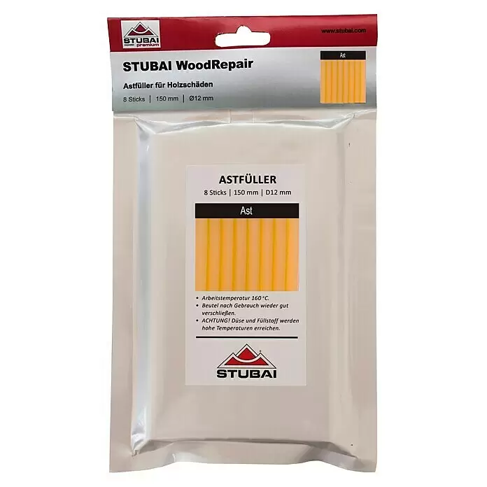 Stubai Reparaturmasse - 8 Stk., Braun - Stubai Holzreparatur Astfüller, 8 orangebraune Stäbe (150x12mm).