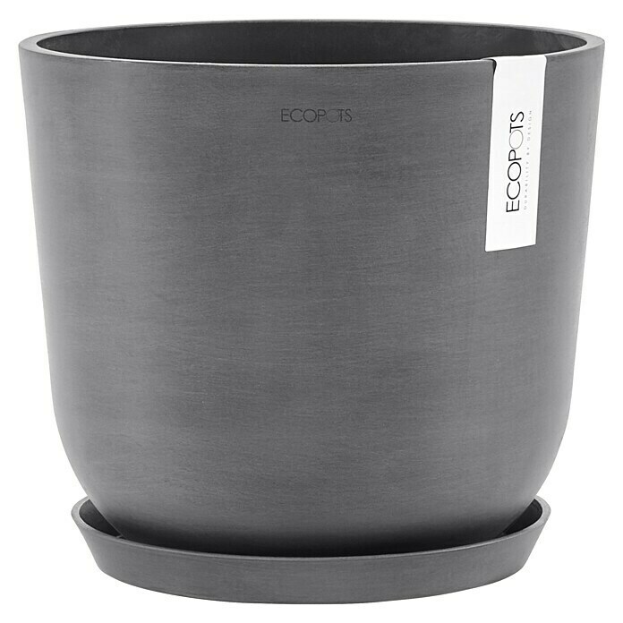 Ecopots Oslo Pflanztopf (Außenmaß (Ø x H): 25 x 21,8 cm, Kunststoff, Grau) | BAUHAUS