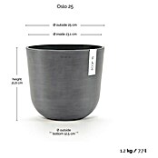 Ecopots Oslo Pflanztopf (Außenmaß (Ø x H): 25 x 21,8 cm, Kunststoff, Grau) | BAUHAUS