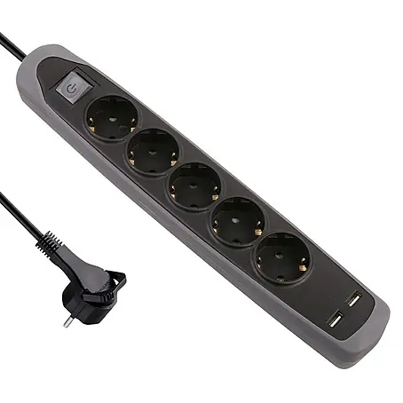 Electraline  Base de enchufe múltiple con USB Gummy