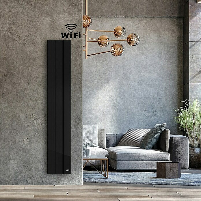HJM Emisor térmico Vertical Ixora (1.000 W, Negro, 10 x 25,5 x 150 cm, Cerámico) | BAUHAUS