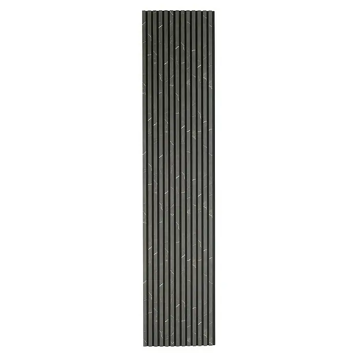 FibroTech Akustikpaneel Stone - Pattern Stone, L x B x S: 2.440 x 520 x 18 mm - Moderne Akustikpaneele in Grau mit stilvollen schwarzen Akzenten, ideal für eine verbesserte Raumakustik und ein elegantes Design.
