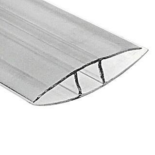 Perfil en H para placas de policarbonato 10 mm (3 m x 72 mm x 11 mm, Policarbonato, Transparente)