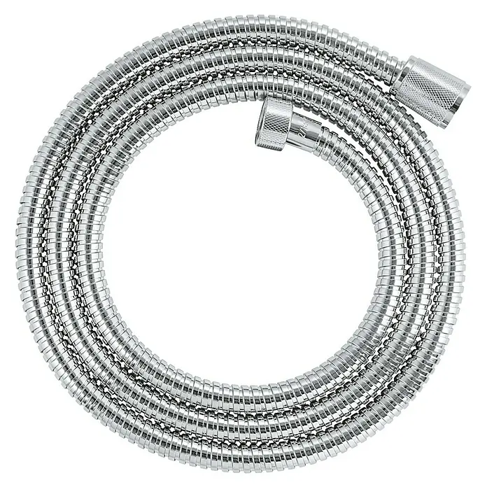 Grohe Flexo de ducha Vitalio Flex - Largo: 175 cm, Metal, Cromo - Manguera de ducha flexible de metal enrollada en círculo, con accesorios moleteados para una instalación sencilla.