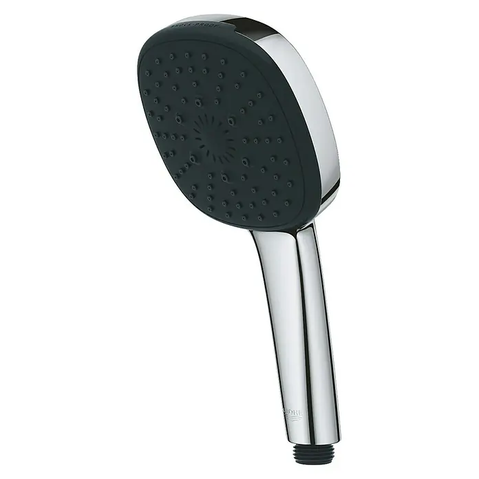 Grohe Vitalio Comfort Handbrause 110 - Anzahl Funktionen: 3 Stk., Durchmesser: 110 mm, Chrom - Chromfarbene Duschbrause mit schwarzer Kopfplatte und zahlreichen Düsen für ein angenehmes Duscherlebnis.