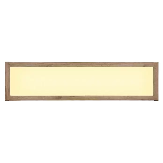 Globo LED-Deckenleuchte Carla - 20 W, Warmweiß, Holzoptik, L x B x H: 80 x 20 x 7,5 cm - Rechteckige LED-Panelleuchte mit Naturholzrahmen.