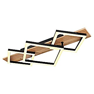 Globo LED-Deckenleuchte Beatrix (24 W, Warmweiß, Schwarz-matt, L x B x H: 610 x 310 x 85 mm, 3 Stk.)