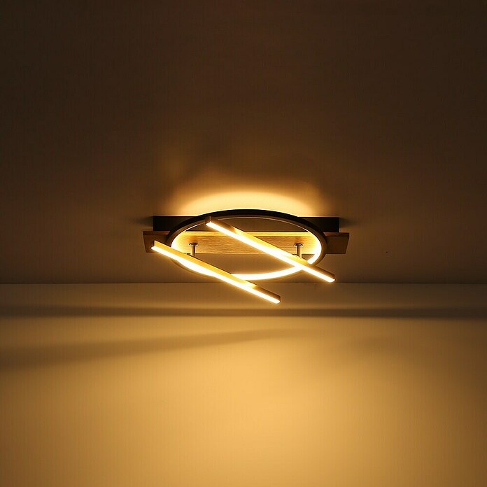 Globo LED-Deckenleuchte Beatrix (32 W, Warmweiß, Schwarz-matt, L x B x H: 440 x 400 x 90 mm) | BAUHAUS