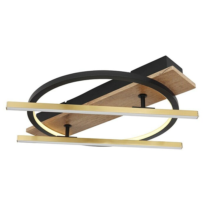 Globo LED-Deckenleuchte Beatrix (32 W, Warmweiß, Schwarz-matt, L x B x H: 440 x 400 x 90 mm) | BAUHAUS