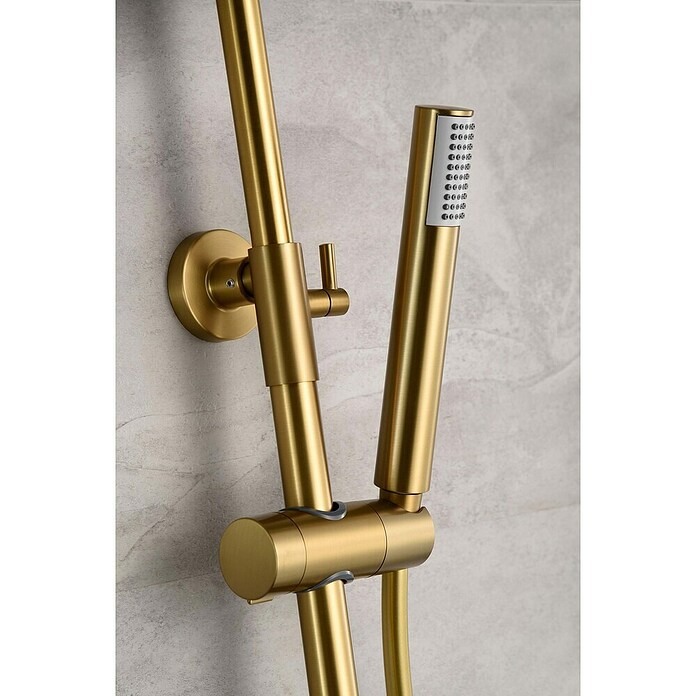 Imex Line Sistema de ducha (Con grifo termostático, Oro) | BAUHAUS