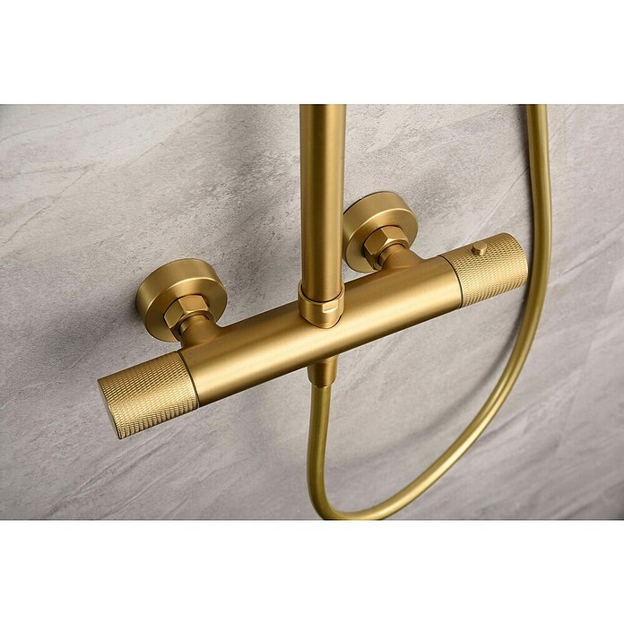 Imex Line Sistema de ducha (Con grifo termostático, Oro) | BAUHAUS