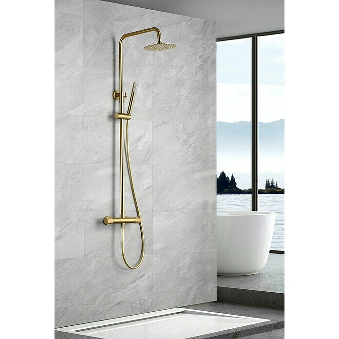 Imex Line Sistema de ducha (Con grifo termostático, Oro) | BAUHAUS