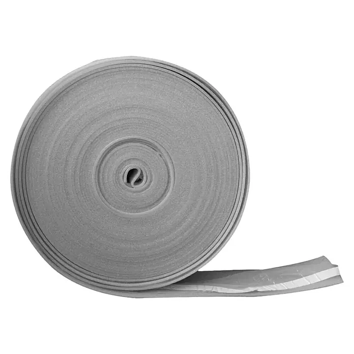 Schlösser Randdämmstreifen - 25 m x 15 cm x 0,8 cm, EPS - Rolle graues, selbstklebendes Dichtungsband. Dieses Band ist ideal, um Spalten abzudichten und Zugluft zu verhindern.