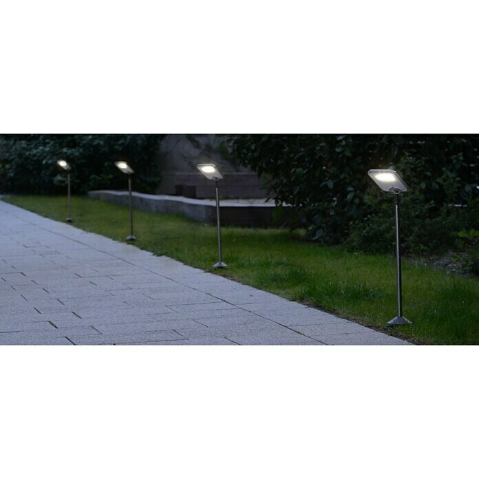 Lutec Baliza exterior LED 2 + panel solar Sun Connec (Gris, Altura: 58 cm)
